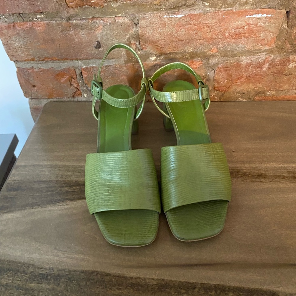 Everlane Olive Green Block Heels
